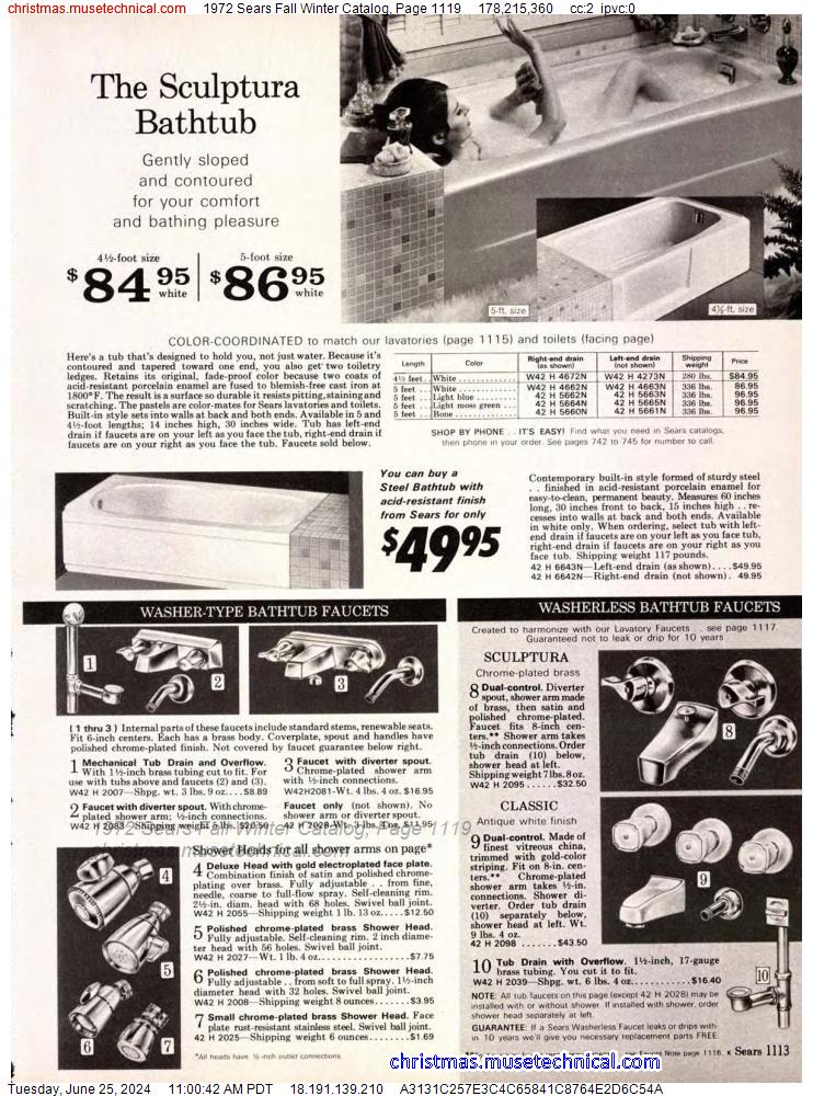 1972 Sears Fall Winter Catalog, Page 1119