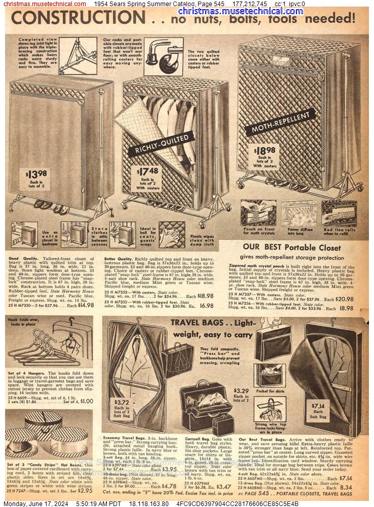 1954 Sears Spring Summer Catalog, Page 545