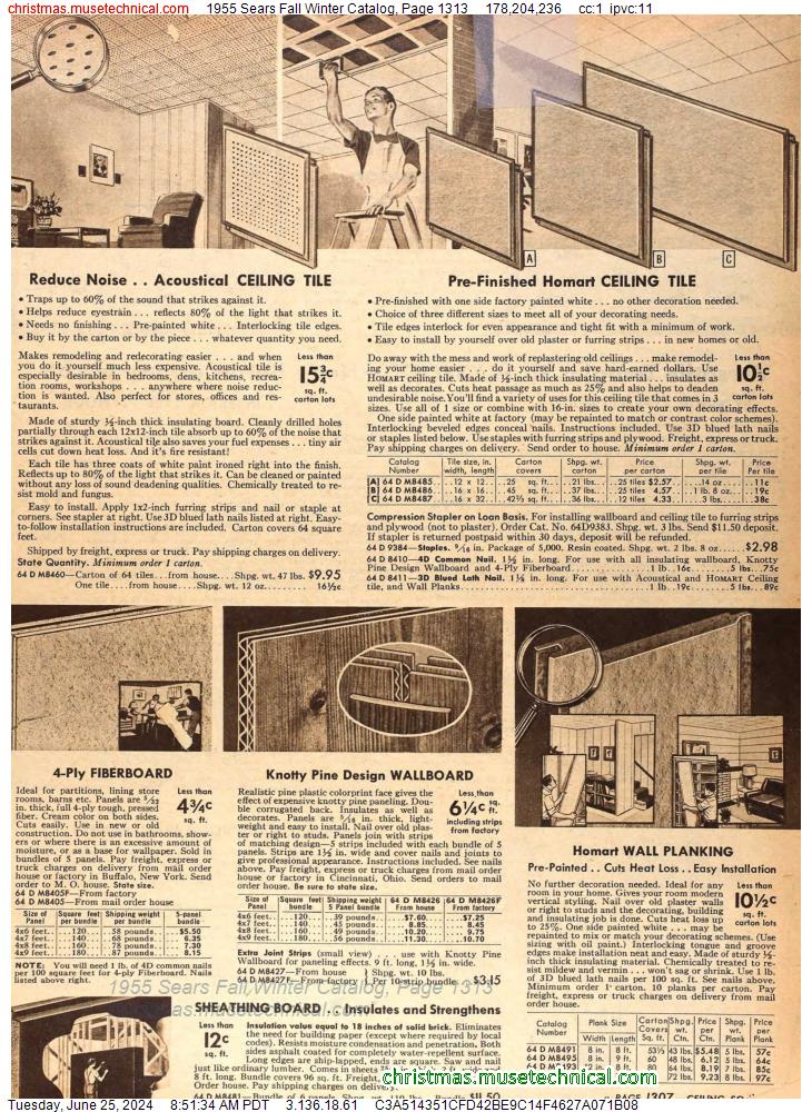 1955 Sears Fall Winter Catalog, Page 1313
