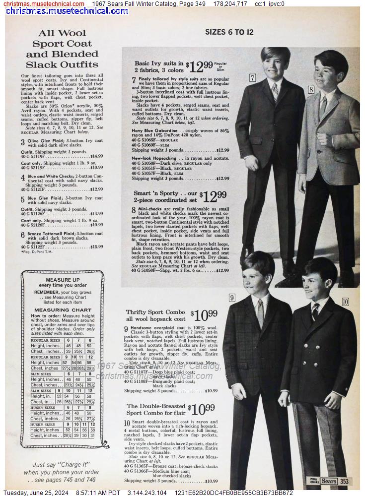 1967 Sears Fall Winter Catalog, Page 349