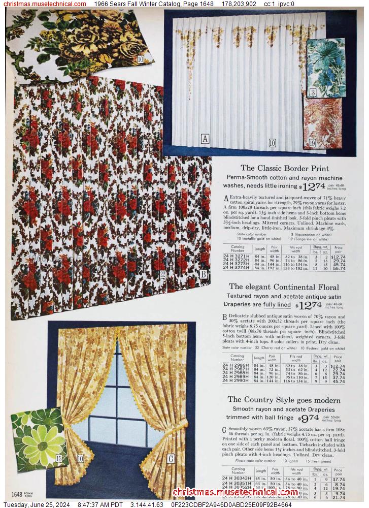 1966 Sears Fall Winter Catalog, Page 1648