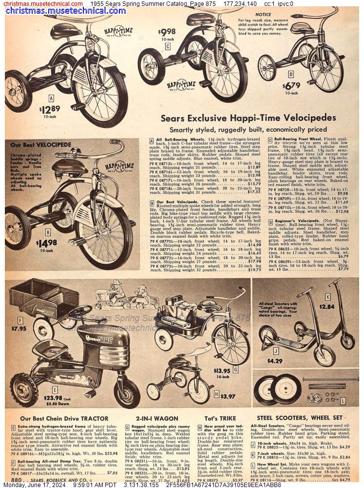 1955 Sears Spring Summer Catalog, Page 875