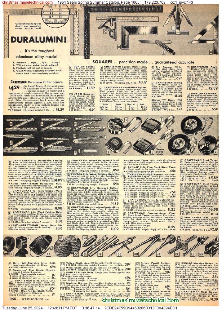 1951 Sears Spring Summer Catalog, Page 1065
