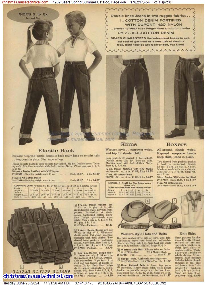 1962 Sears Spring Summer Catalog, Page 446