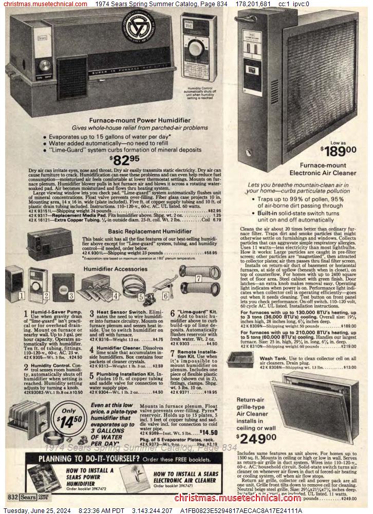 1974 Sears Spring Summer Catalog, Page 834