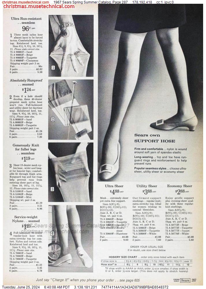 1967 Sears Spring Summer Catalog, Page 287
