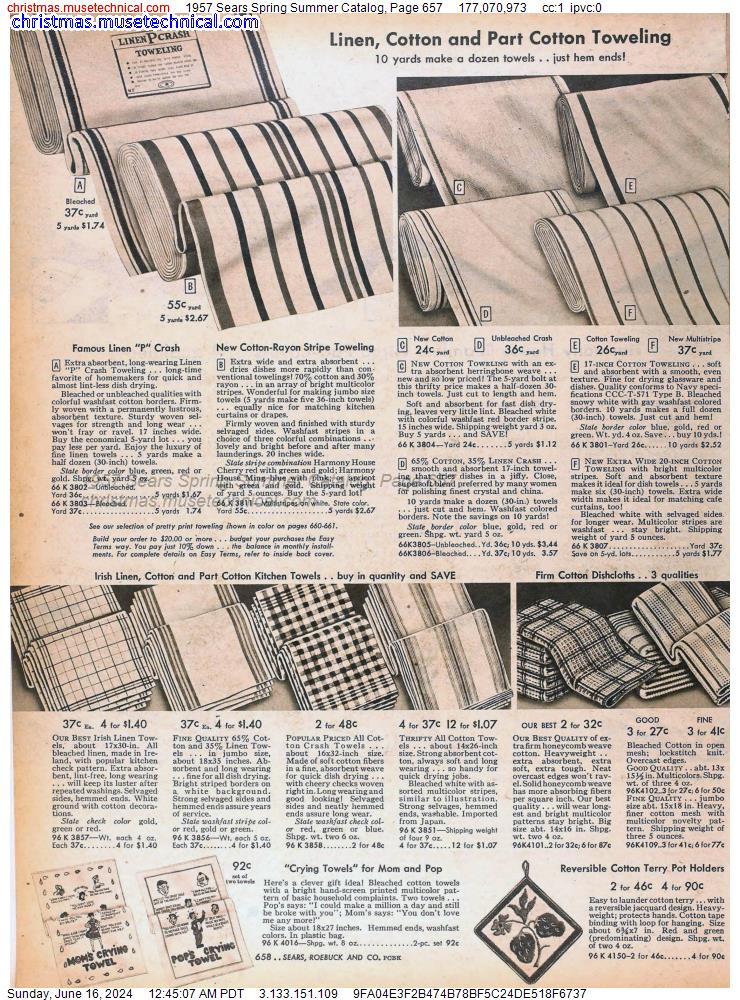 1957 Sears Spring Summer Catalog, Page 657