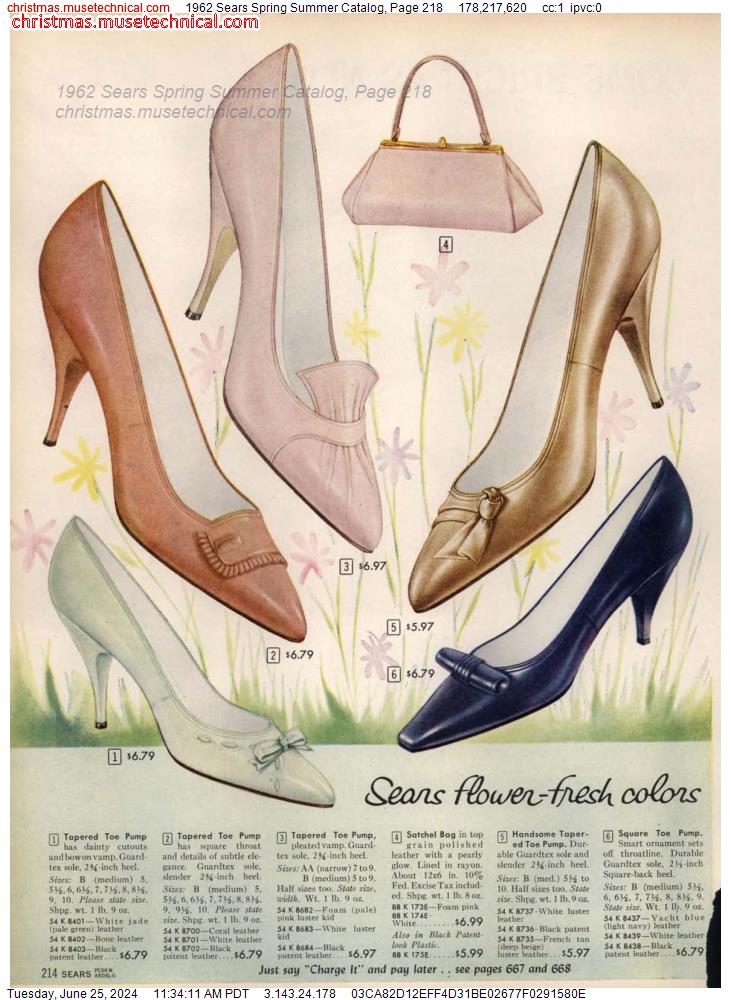 1962 Sears Spring Summer Catalog, Page 218