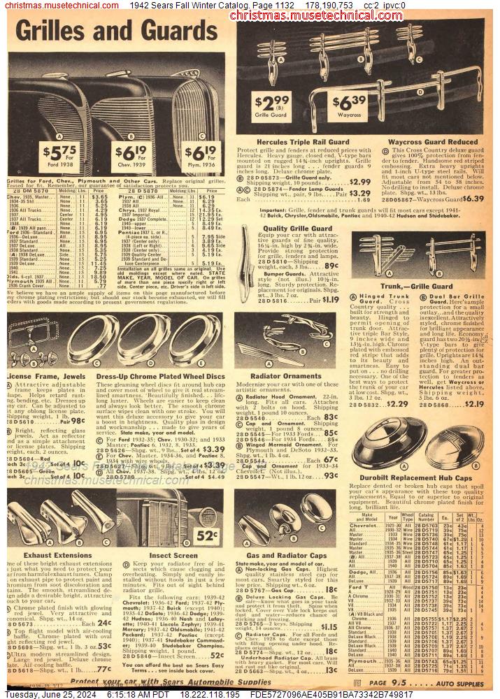 1942 Sears Fall Winter Catalog, Page 1132