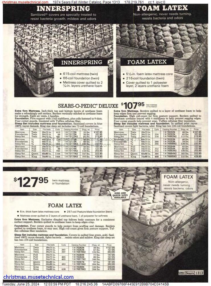 1974 Sears Fall Winter Catalog, Page 1313
