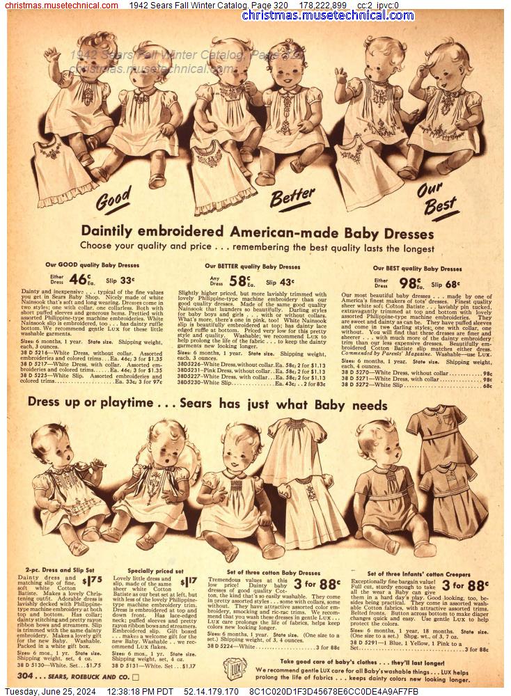 1942 Sears Fall Winter Catalog, Page 320