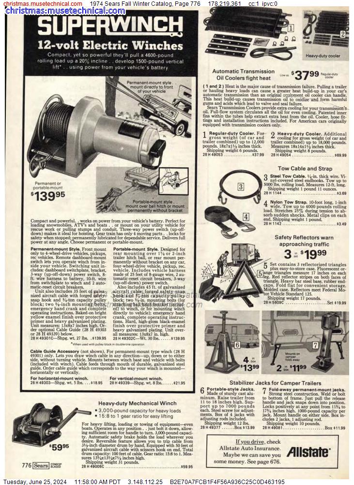 1974 Sears Fall Winter Catalog, Page 776