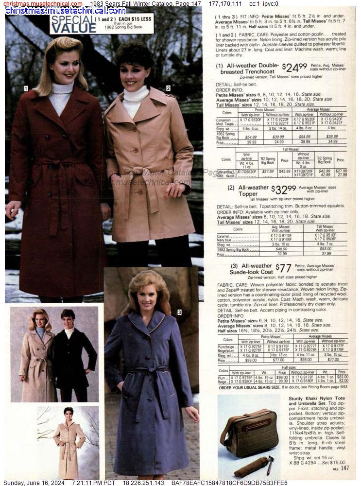 1983 Sears Fall Winter Catalog, Page 147