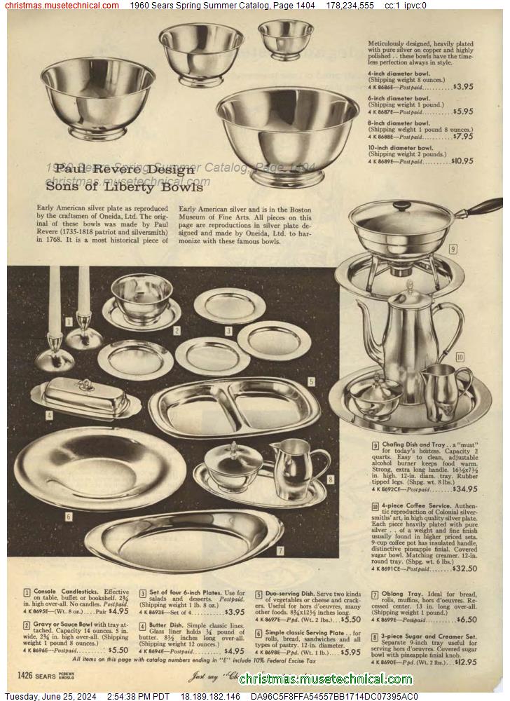 1960 Sears Spring Summer Catalog, Page 1404