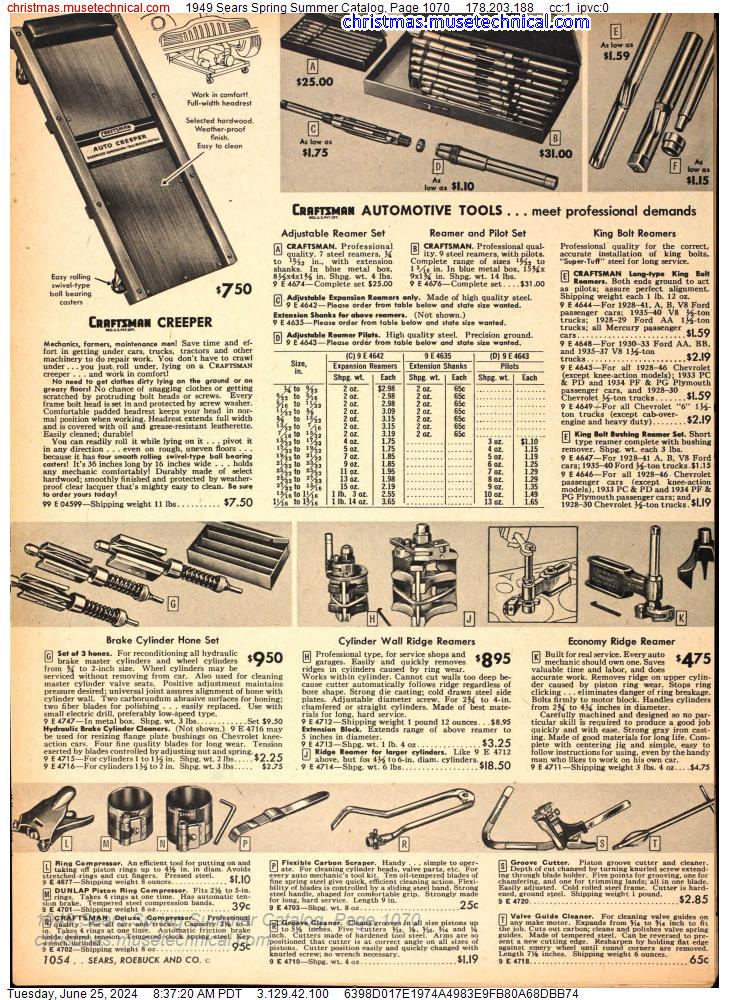 1949 Sears Spring Summer Catalog, Page 1070