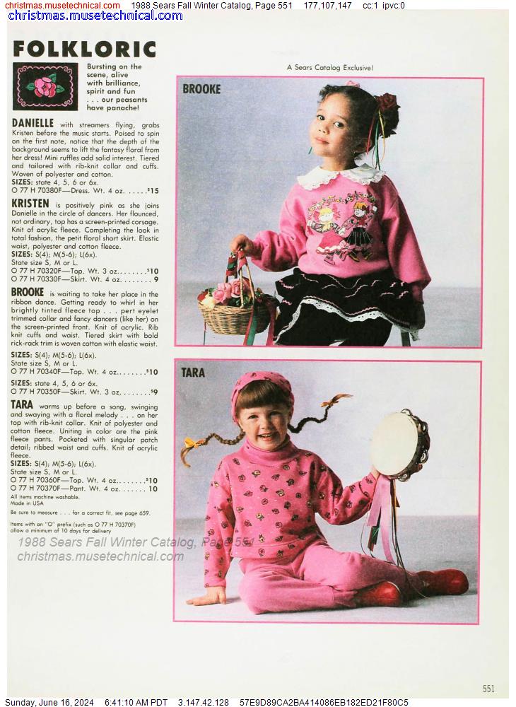1988 Sears Fall Winter Catalog, Page 551