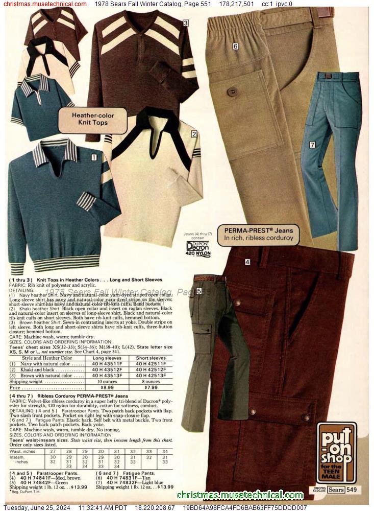 1978 Sears Fall Winter Catalog, Page 551