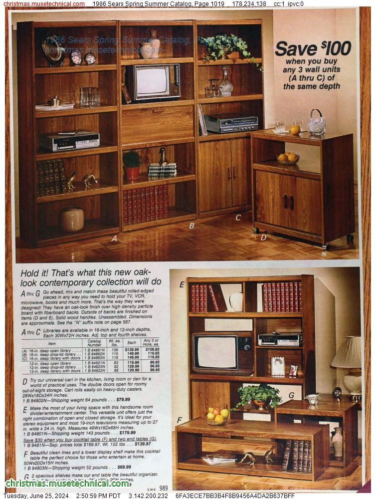 1986 Sears Spring Summer Catalog, Page 1019