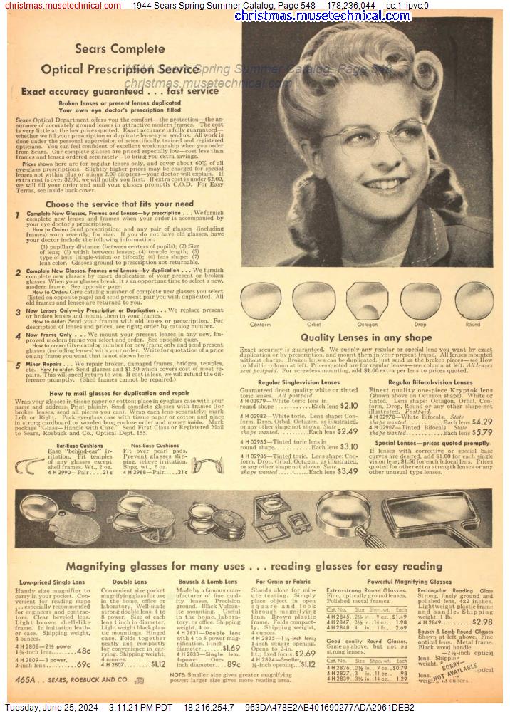 1944 Sears Spring Summer Catalog, Page 548