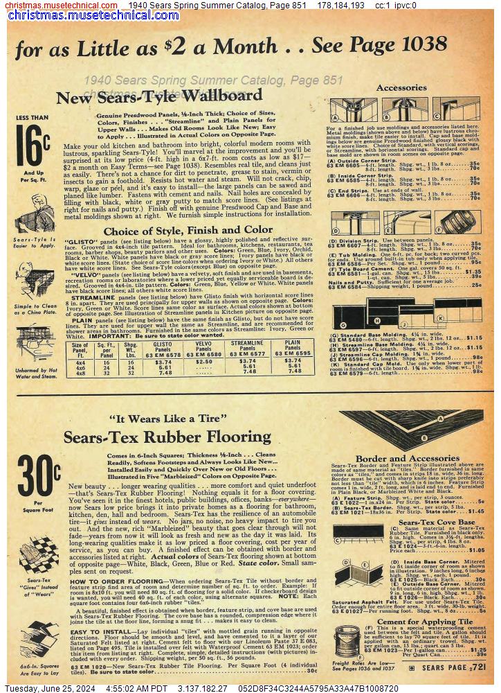 1940 Sears Spring Summer Catalog, Page 851