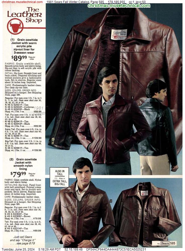 1981 Sears Fall Winter Catalog, Page 585