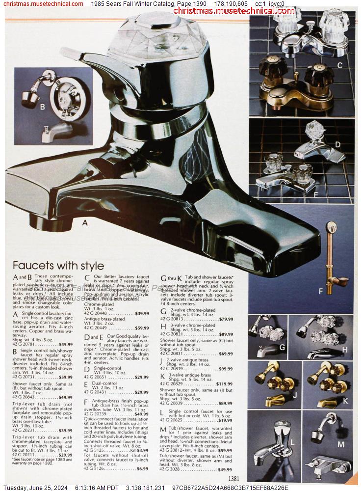 1985 Sears Fall Winter Catalog, Page 1390