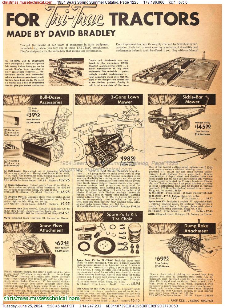 1954 Sears Spring Summer Catalog, Page 1225