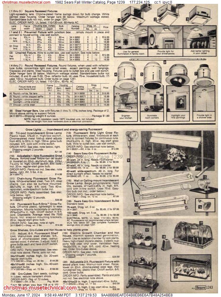 1982 Sears Fall Winter Catalog, Page 1239