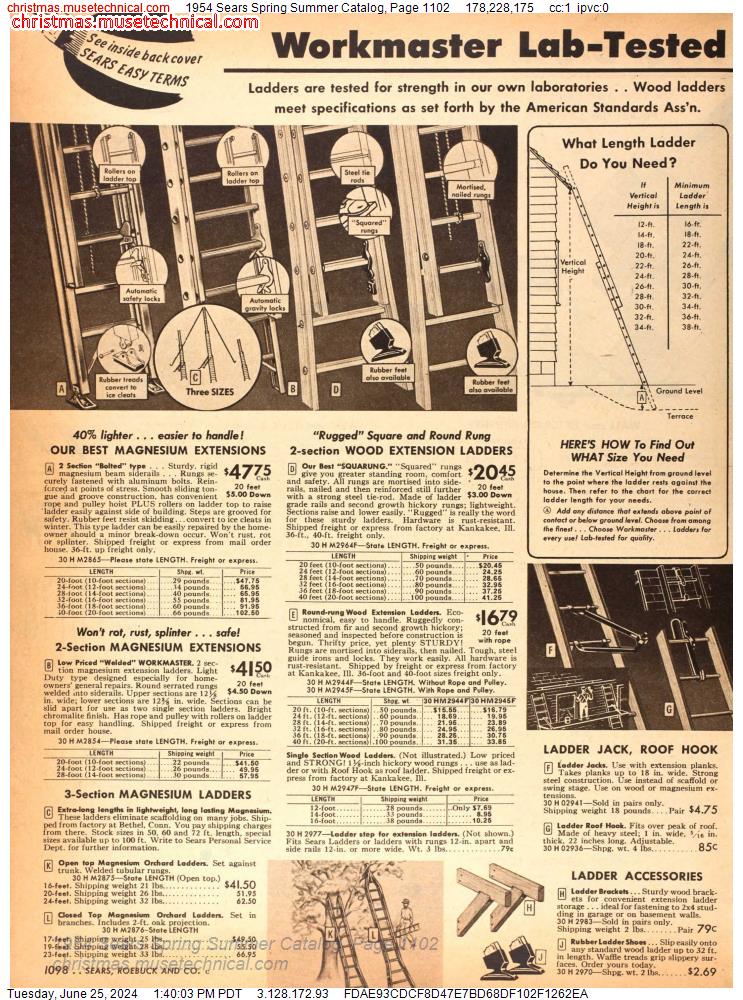 1954 Sears Spring Summer Catalog, Page 1102