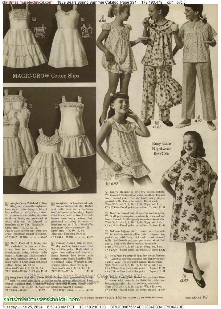 1959 Sears Spring Summer Catalog, Page 331