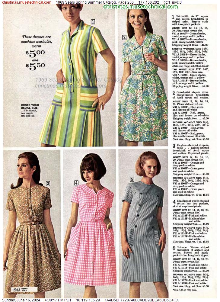 1969 Sears Spring Summer Catalog, Page 206