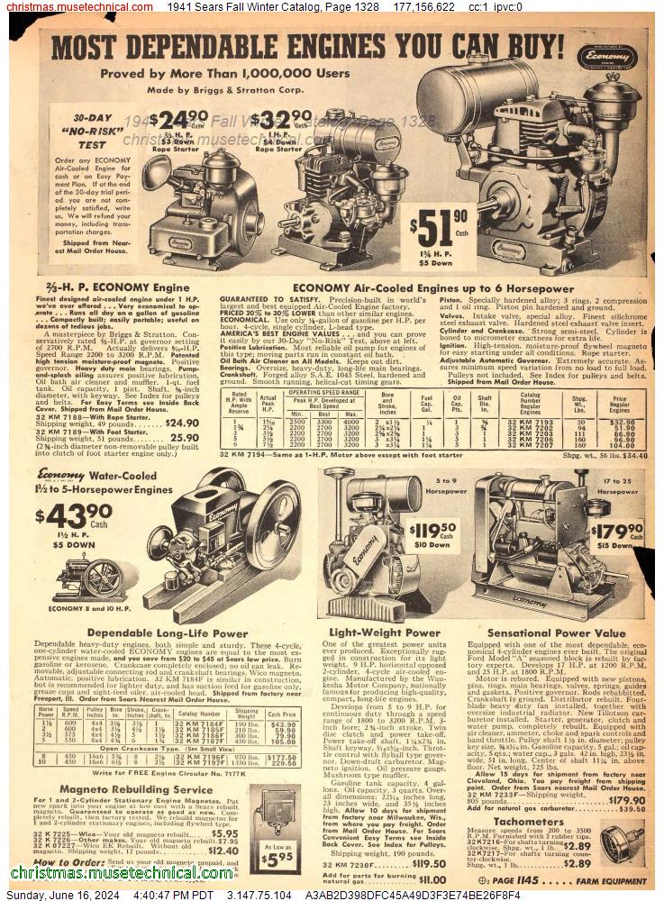 1941 Sears Fall Winter Catalog, Page 1328