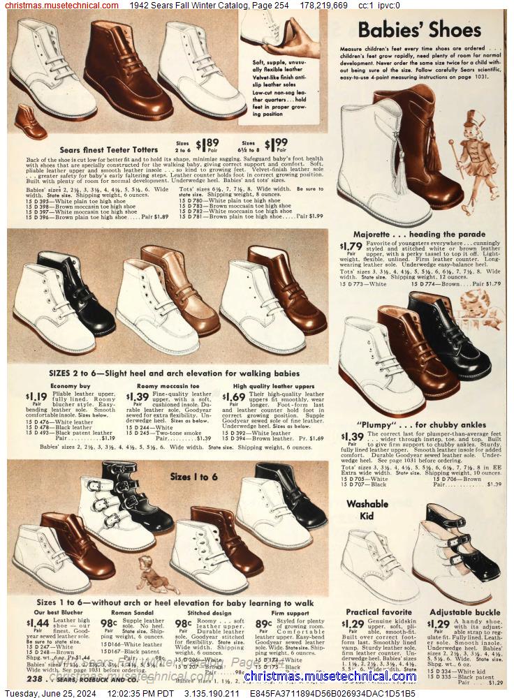 1942 Sears Fall Winter Catalog, Page 254