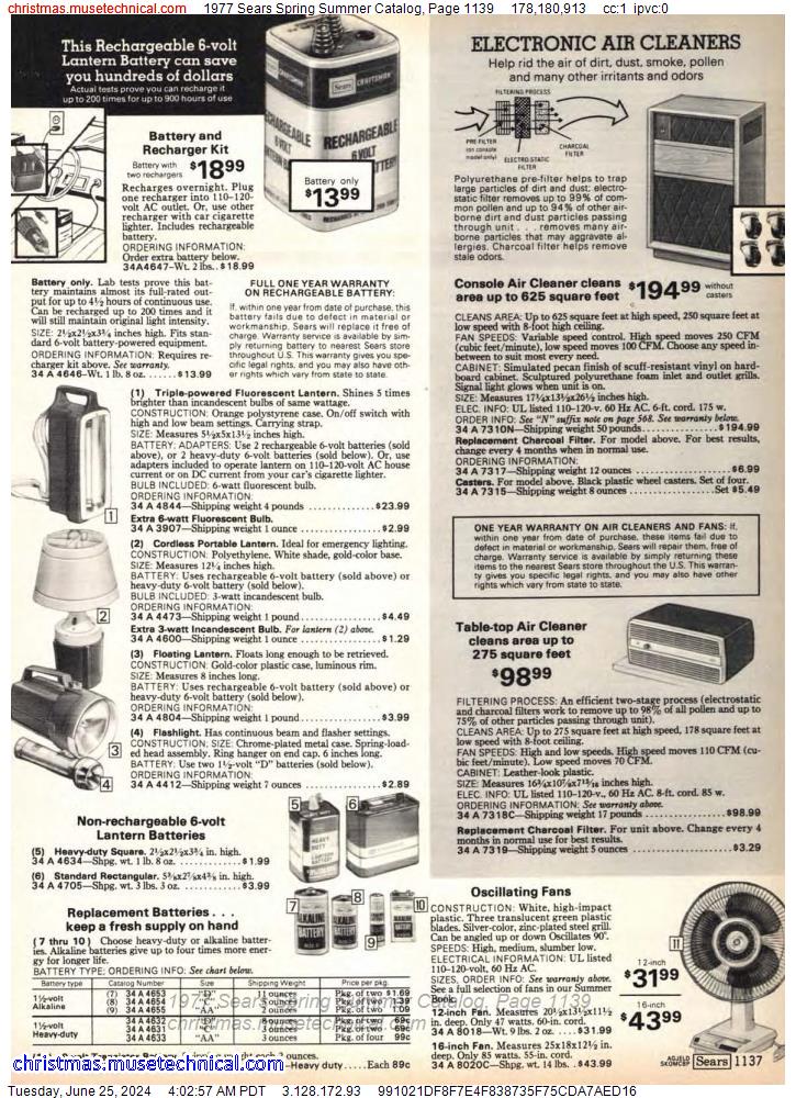 1977 Sears Spring Summer Catalog, Page 1139