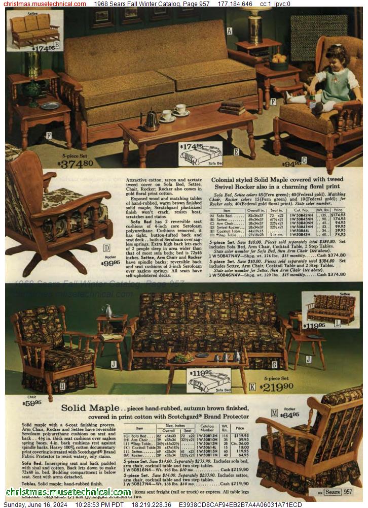1968 Sears Fall Winter Catalog, Page 957