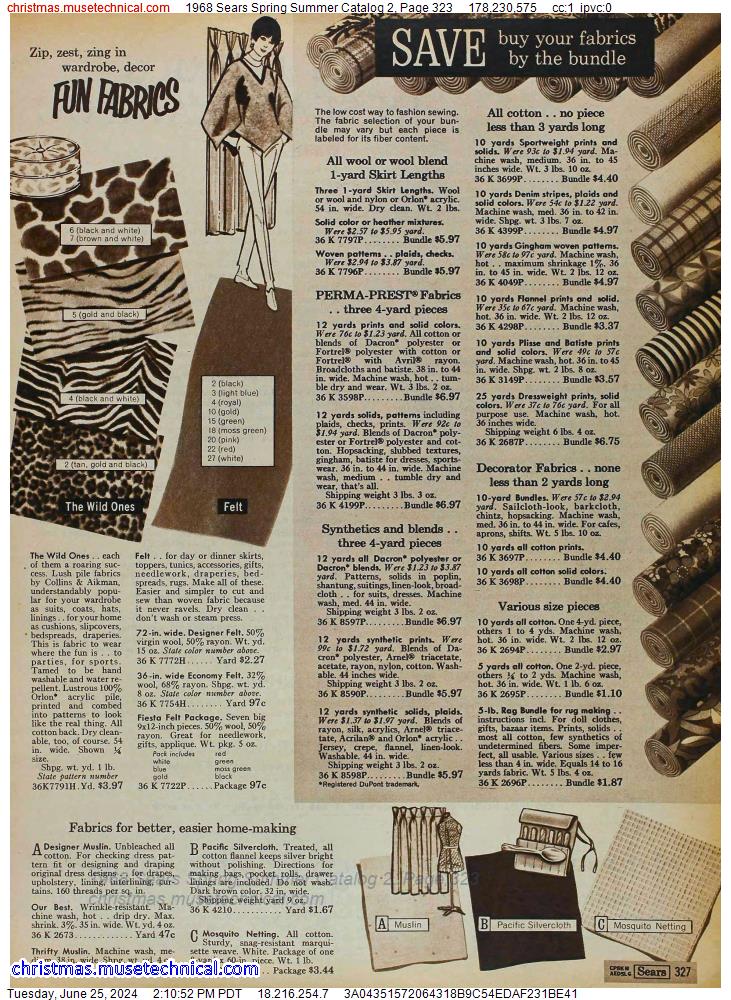 1968 Sears Spring Summer Catalog 2, Page 323