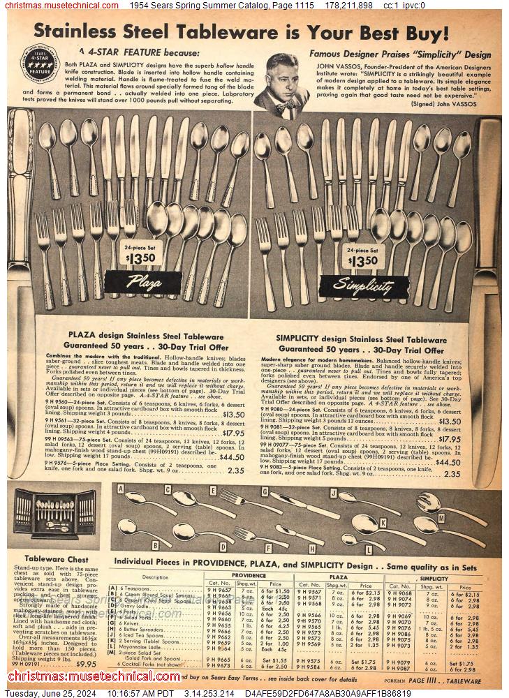 1954 Sears Spring Summer Catalog, Page 1115