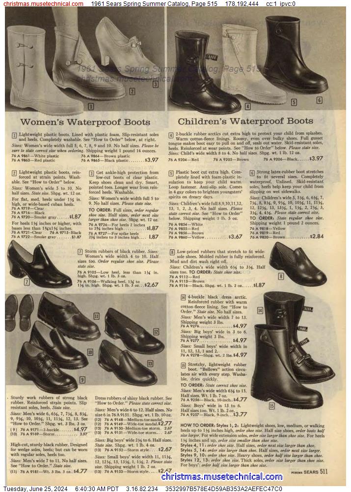 1961 Sears Spring Summer Catalog, Page 515