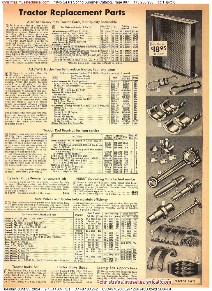 1945 Sears Spring Summer Catalog, Page 807