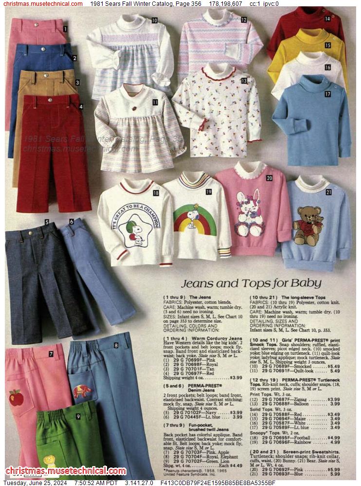 1981 Sears Fall Winter Catalog, Page 356