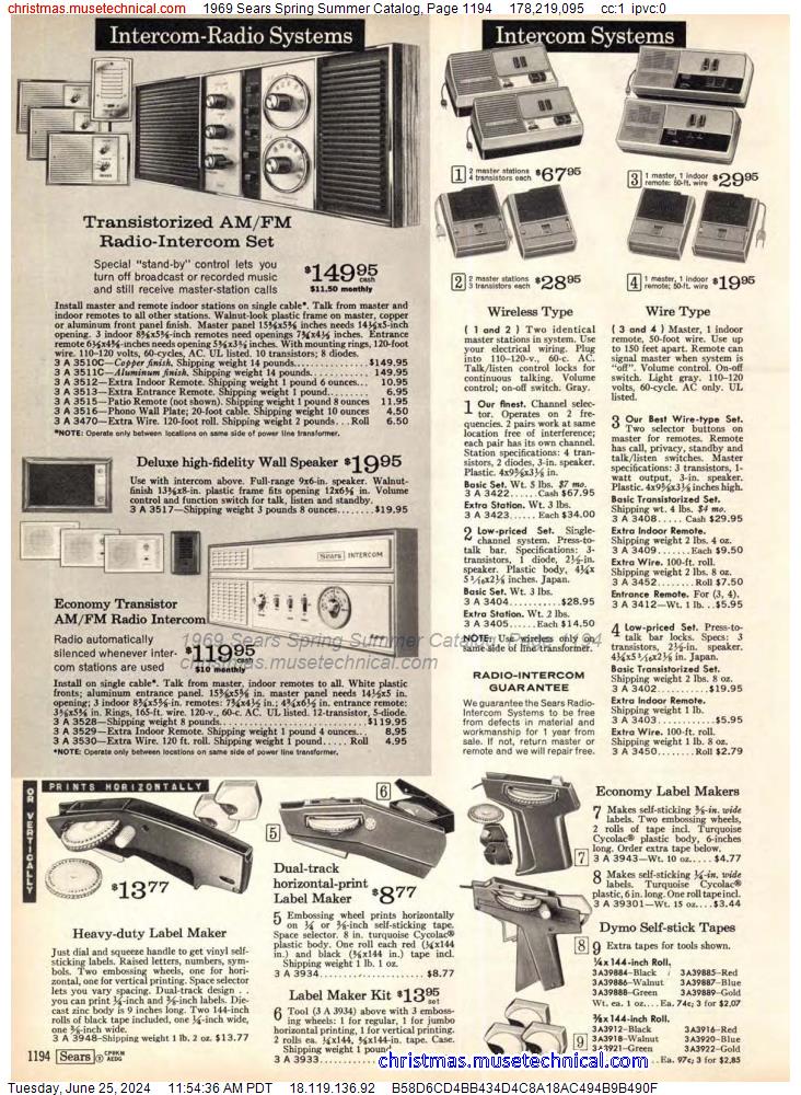 1969 Sears Spring Summer Catalog, Page 1194