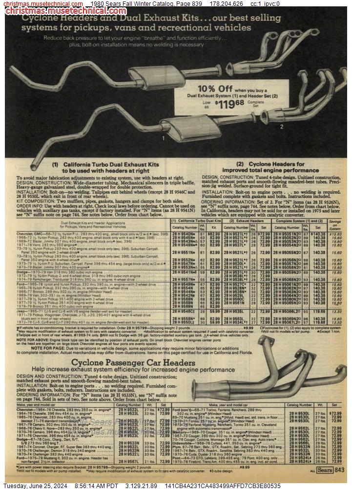 1980 Sears Fall Winter Catalog, Page 839