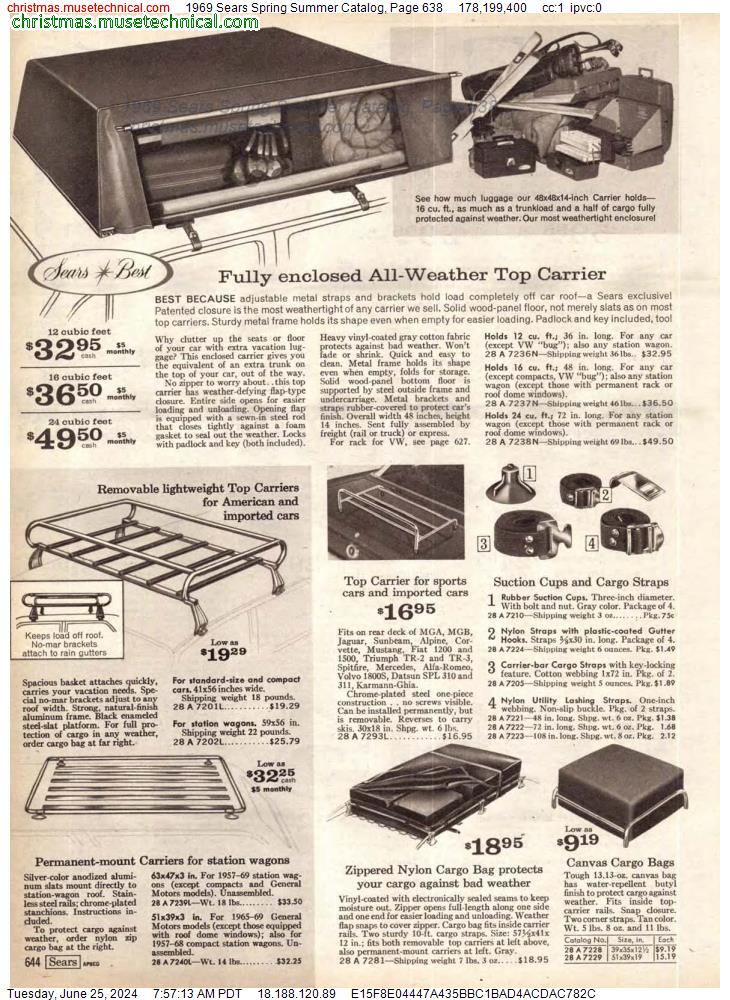 1969 Sears Spring Summer Catalog, Page 638