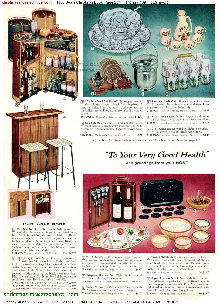 1958 Sears Christmas Book, Page 204