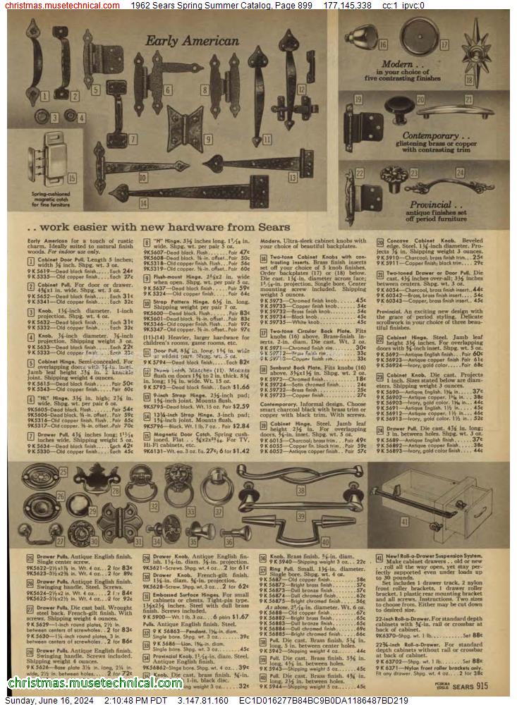 1962 Sears Spring Summer Catalog, Page 899