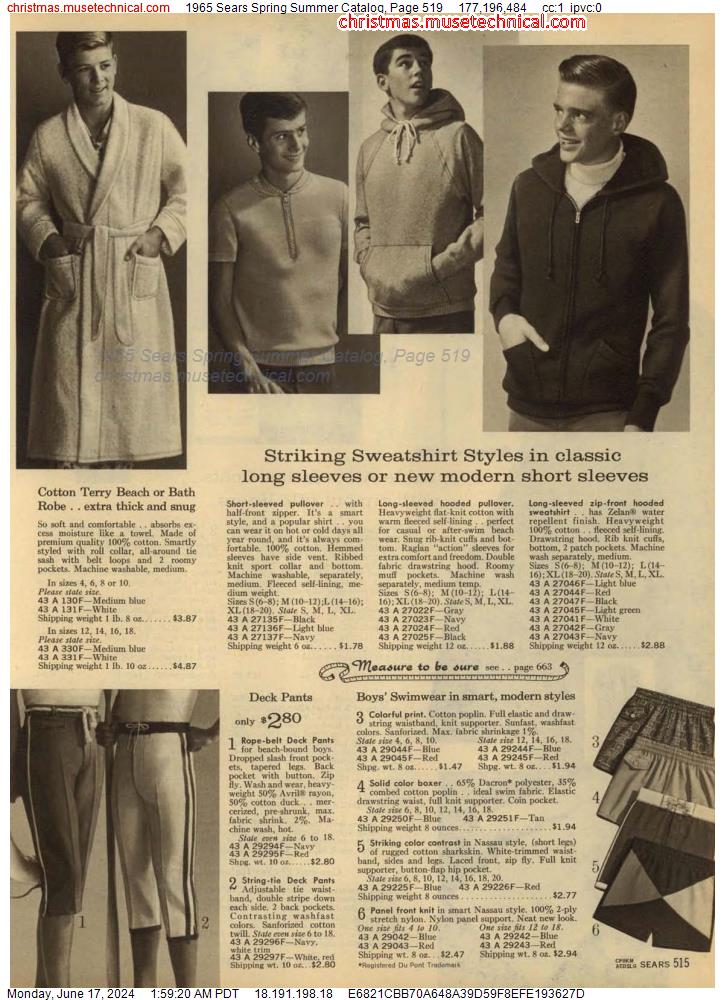 1965 Sears Spring Summer Catalog, Page 519