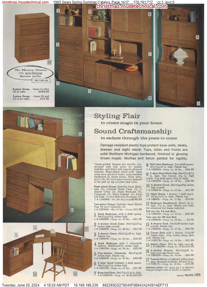 1965 Sears Spring Summer Catalog, Page 1417