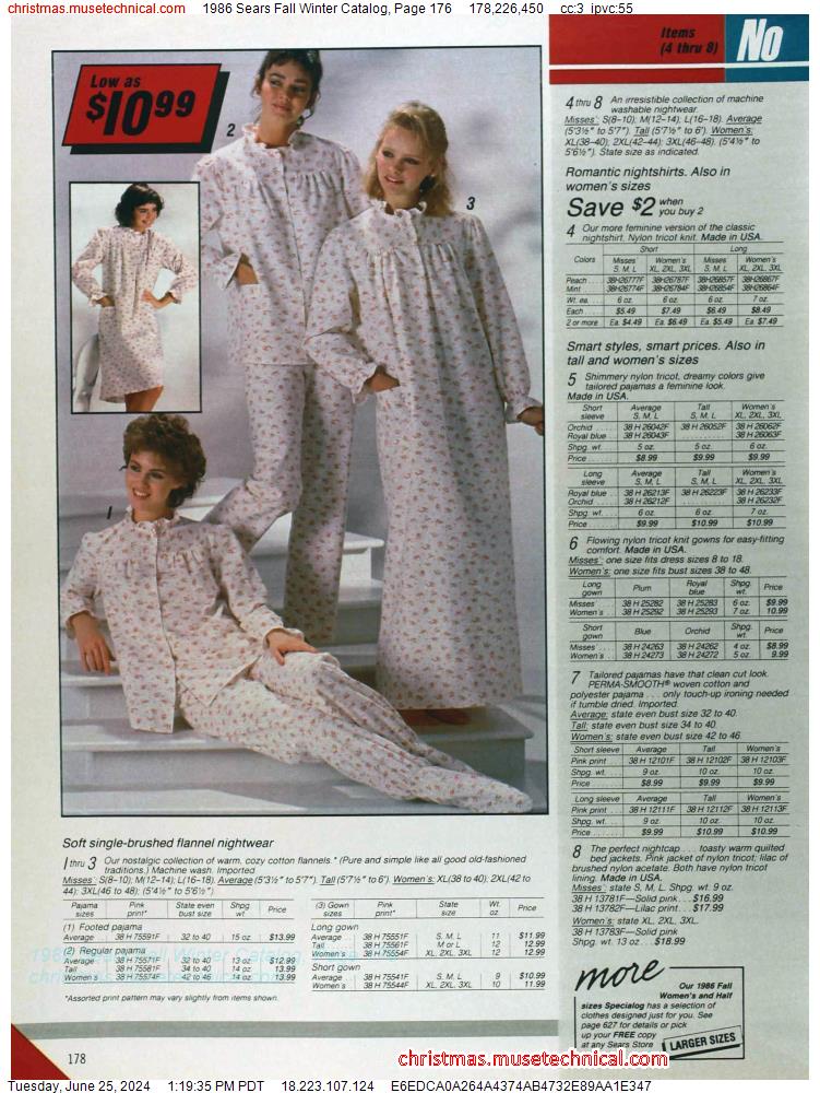 1986 Sears Fall Winter Catalog, Page 176