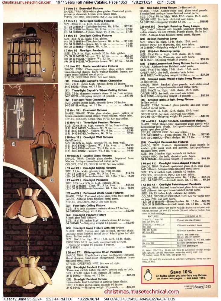 1977 Sears Fall Winter Catalog, Page 1053