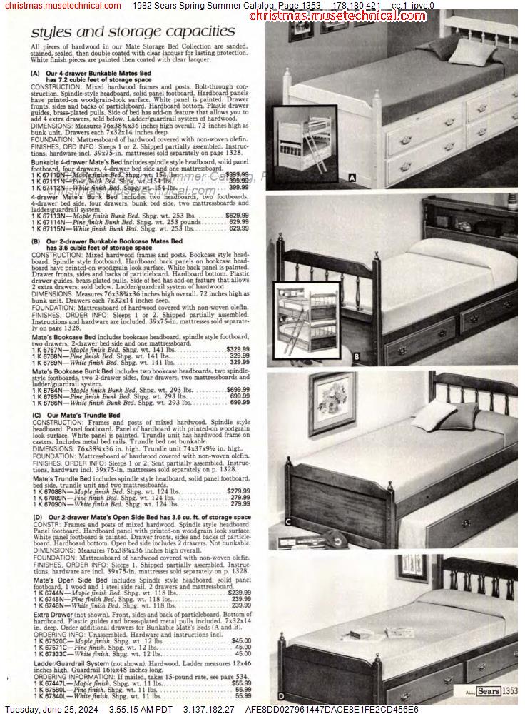 1982 Sears Spring Summer Catalog, Page 1353